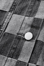 Load image into Gallery viewer, Checkered Button Up Denim Jacket
