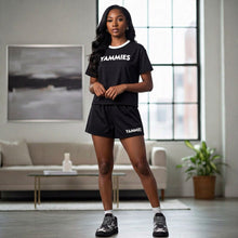 Cargar imagen en el visor de la galería, Women’s Black 'Yammies' Short Pajama Set — Comfortable Lounge Sleepwear
