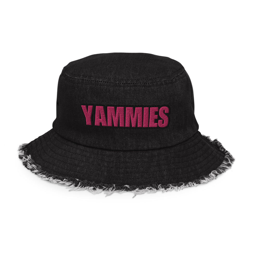 YAMMIES Distressed denim bucket hat