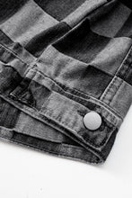 Load image into Gallery viewer, Checkered Button Up Denim Jacket
