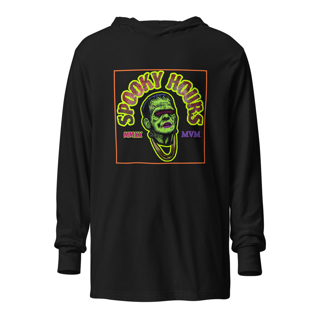 Mikenstein spooky hours Hooded long-sleeve tee