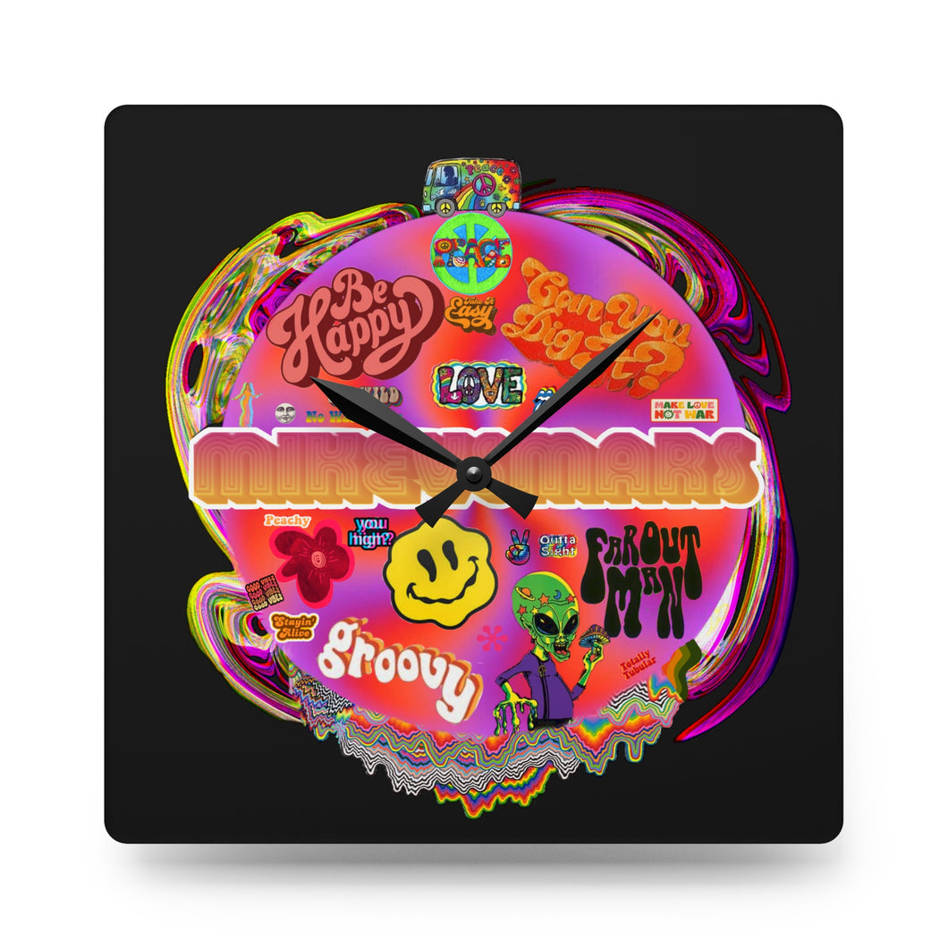 Mars Trippy Time Acrylic Wall Clock